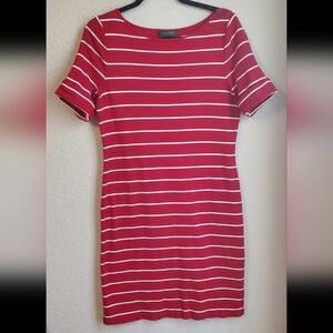 Ralph Lauren Red and White Striped Mini Dress